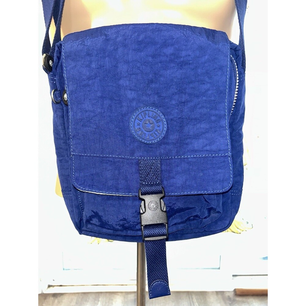 Kipling Blue Nylon Crossbody Shoulder Bag Purse With Adjustable Strap
